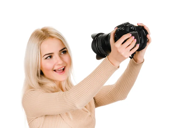 Mooi meisje Selfie — Stockfoto