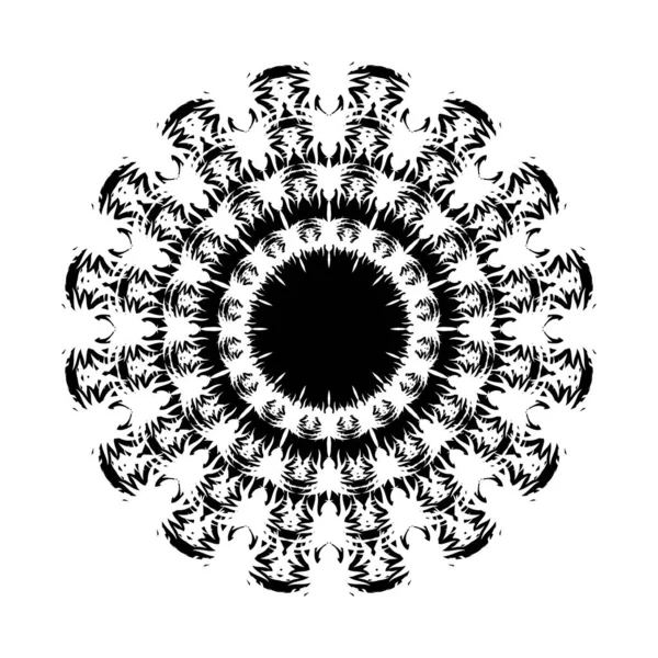 Geometría Sagrada Adorno Geométrico Circular Imagen Vectorial Sol Negro Elemento — Archivo Imágenes Vectoriales