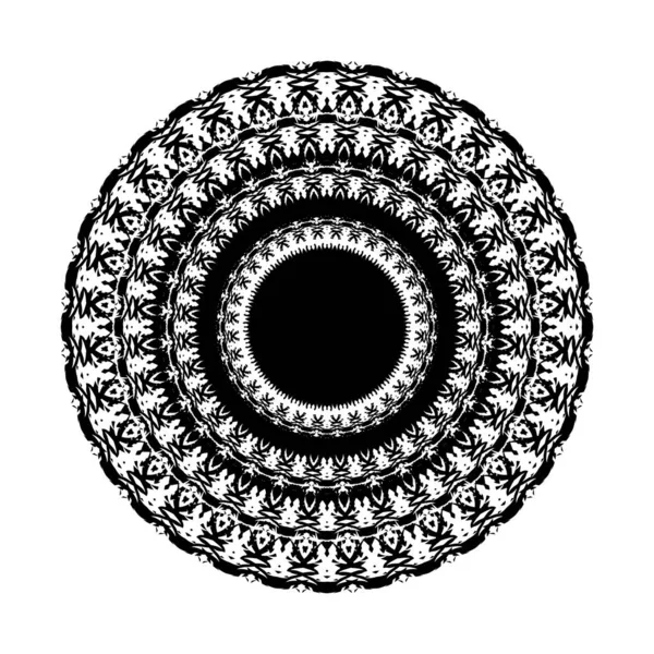 Géométrie Sacrée Ornement Géométrique Circulaire Image Vectorielle Une Lune Noire — Image vectorielle
