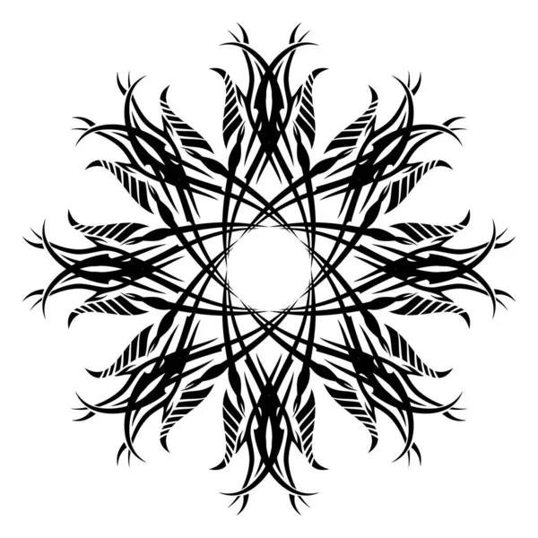 Géométrie Sacrée Ornement Traditionnel Étoile Stylisée Croix Tatouage Ethnique Tribal — Image vectorielle