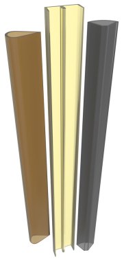 Plastik profil üzerinde beyaz izole