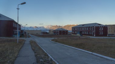 Pyramiden yerleşim. Svalbard