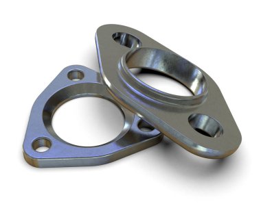 Egzoz kaplaması contaları beyaza izole edildi