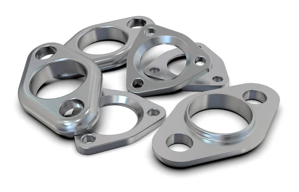 Exhaust Flange Gaskets Isolated White — Stock Photo, Image