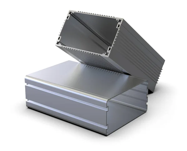 Geëxtrudeerde Aluminium Behuizingen Geïsoleerd Wit — Stockfoto