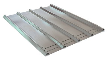 Metal levhaların profili beyaza izole edildi