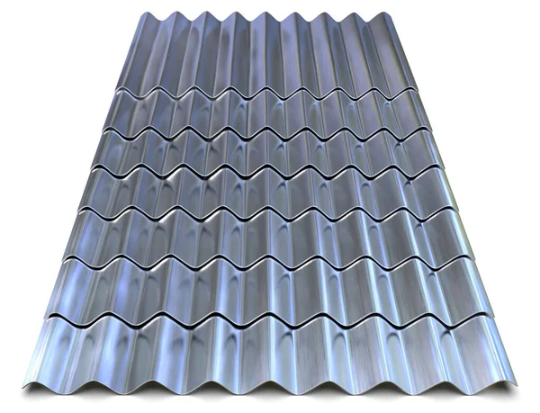 Metal levhaların profili beyaza izole edildi