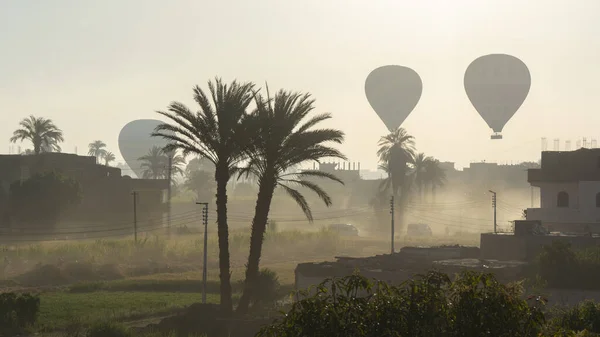 Globos Aire Caliente Flotando Cielo Luxor Egipto África — Foto de Stock
