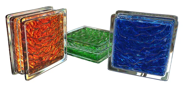 Gekleurde glazen blokken — Stockfoto