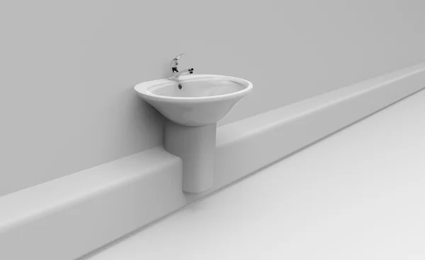 Ceramic sink in bathroom — Stock Photo, Image