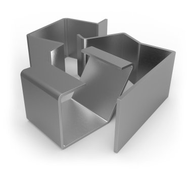 Bükülmüş metal parçalar