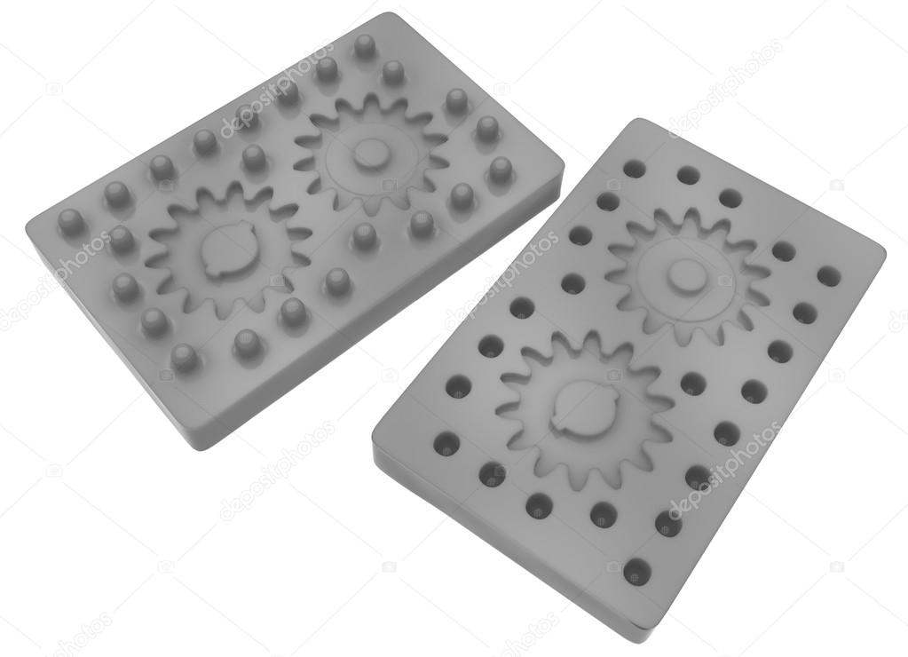 Resin casting isolated on white