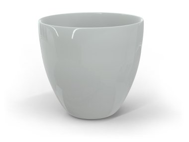 Seramik pota üzerine beyaz izole