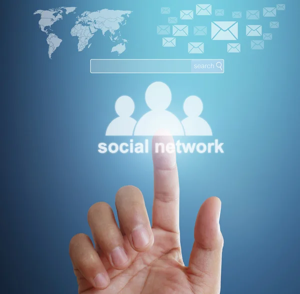 Icona virtuale del social network — Foto Stock