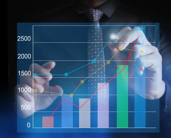 Çizim grafik büyüyen bir grafik — Stok fotoğraf