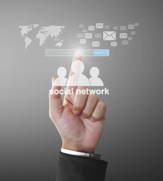 Ikonen för den virtuella socialt nätverk — Stockfoto