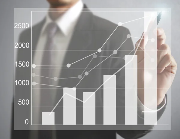 Dibujo de gráficos un gráfico creciente —  Fotos de Stock