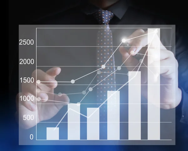 Çizim grafik büyüyen bir grafik — Stok fotoğraf