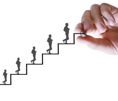 İşadamı grafik büyüyen grafik çizim