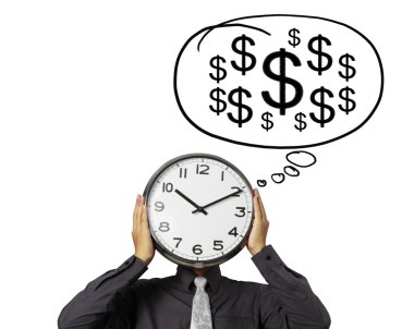 İşadamı saat kafa tutuyor