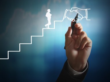 İşadamı grafik büyüyen grafik çizim