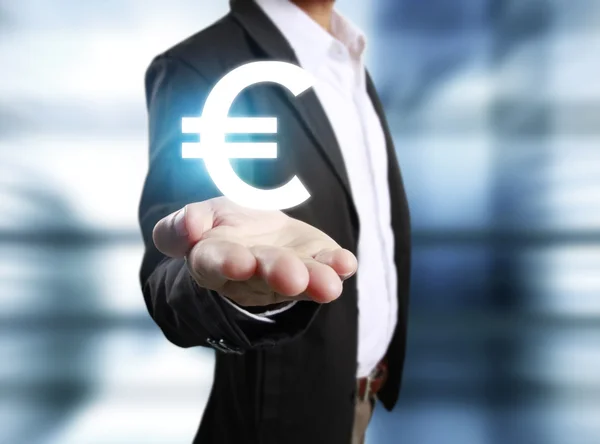 Money icon in hand — Stock Photo, Image