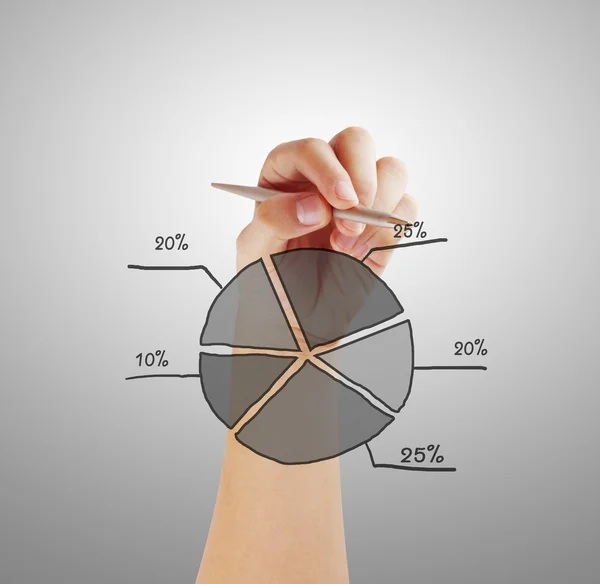 Empresario dibujo gráficos gráfico creciente —  Fotos de Stock