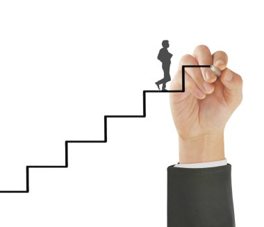 İşadamı grafik büyüyen grafik çizim