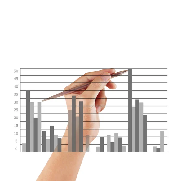 Businessman drawing graphics  growing graph — Stock Photo, Image