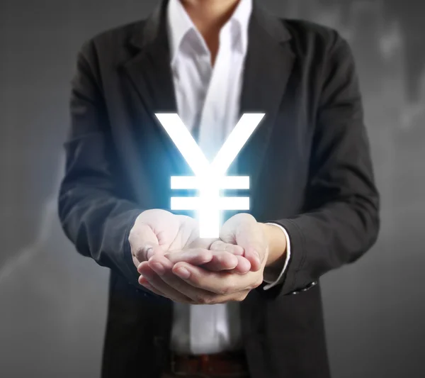 Finanzielle Symbole aus der Hand — Stockfoto