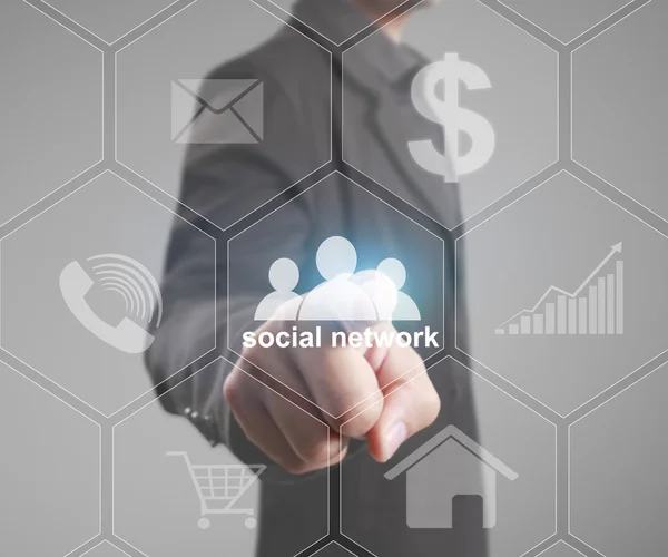 Tenere icona virtuale social network — Foto Stock