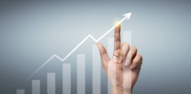 Finansal gösterge ve muhasebe piyasa analizi grafiklerinin el ele dokunması