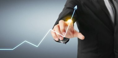 Finansal gösterge ve muhasebe piyasa analizi grafiklerinin el ele dokunması