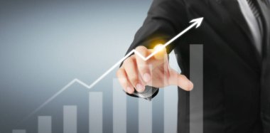Finansal gösterge ve muhasebe piyasa analizi grafiklerinin el ele dokunması