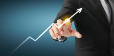 Finansal gösterge ve muhasebe piyasa analizi grafiklerinin el ele dokunması