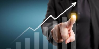 Finansal gösterge ve muhasebe piyasa analizi grafiklerinin el ele dokunması