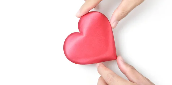 Hands Holding Red Heart Heart Health Donation Concepts — Stock Photo, Image