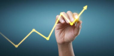 El çizimi bir tablo, büyümenin grafiği