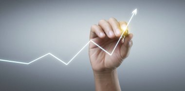 El çizimi bir tablo, büyümenin grafiği