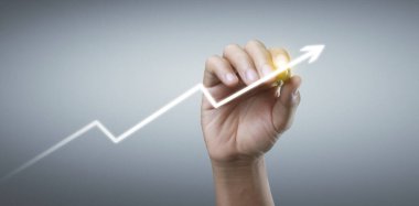 El çizimi bir tablo, büyümenin grafiği