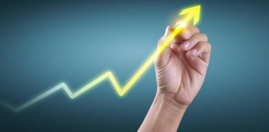 El çizimi bir tablo, büyümenin grafiği