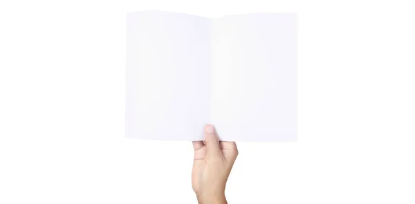 Mani Che Tengono Carta Bianco Una Carta Lettera — Foto Stock