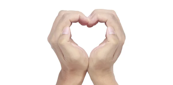 Hands Making Sign Heart Isolated Beautiful Hands Copy Space Love — Stock Photo, Image