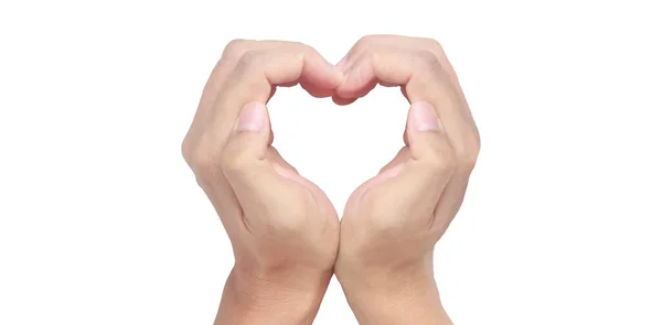 Mãos Fazer Sinal Coração Isolado Belas Mãos Com Espaço Cópia Fotos De Bancos De Imagens