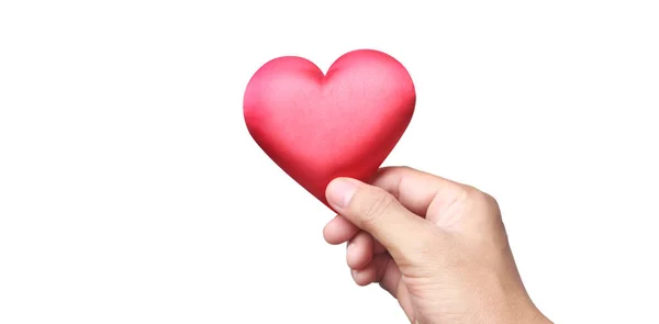 Ruce Držící Červené Srdce Koncepce Darování Zdraví Srdce Stock Snímky