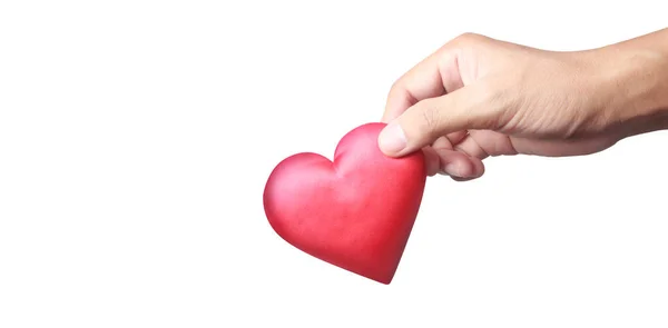 Kezek Vörös Szívet Tartanak Szív Egészségügyi Adományozási Koncepciók Stock Kép
