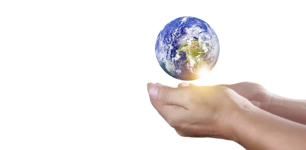 Globe Hand Aarde Energiebesparend Concept Elementen Van Dit Beeld Geleverd — Stockfoto