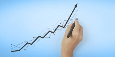 El çizimi bir tablo, büyümenin grafiği