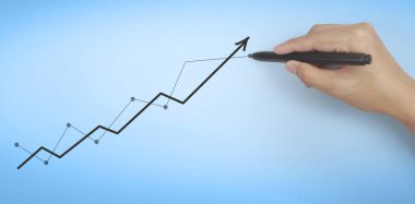 El çizimi bir tablo, büyümenin grafiği