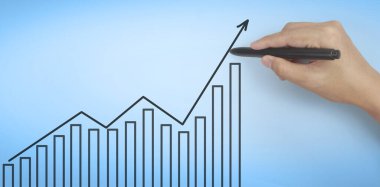 El çizimi bir tablo, büyümenin grafiği